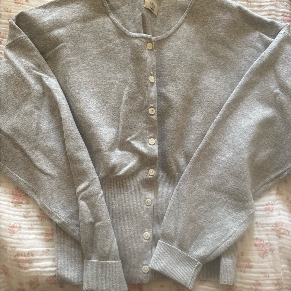 Wilfred Light Gray Button-Up Cardigan